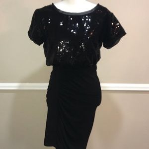 BCBGeneration Black Sequin Cocktail Dress Small